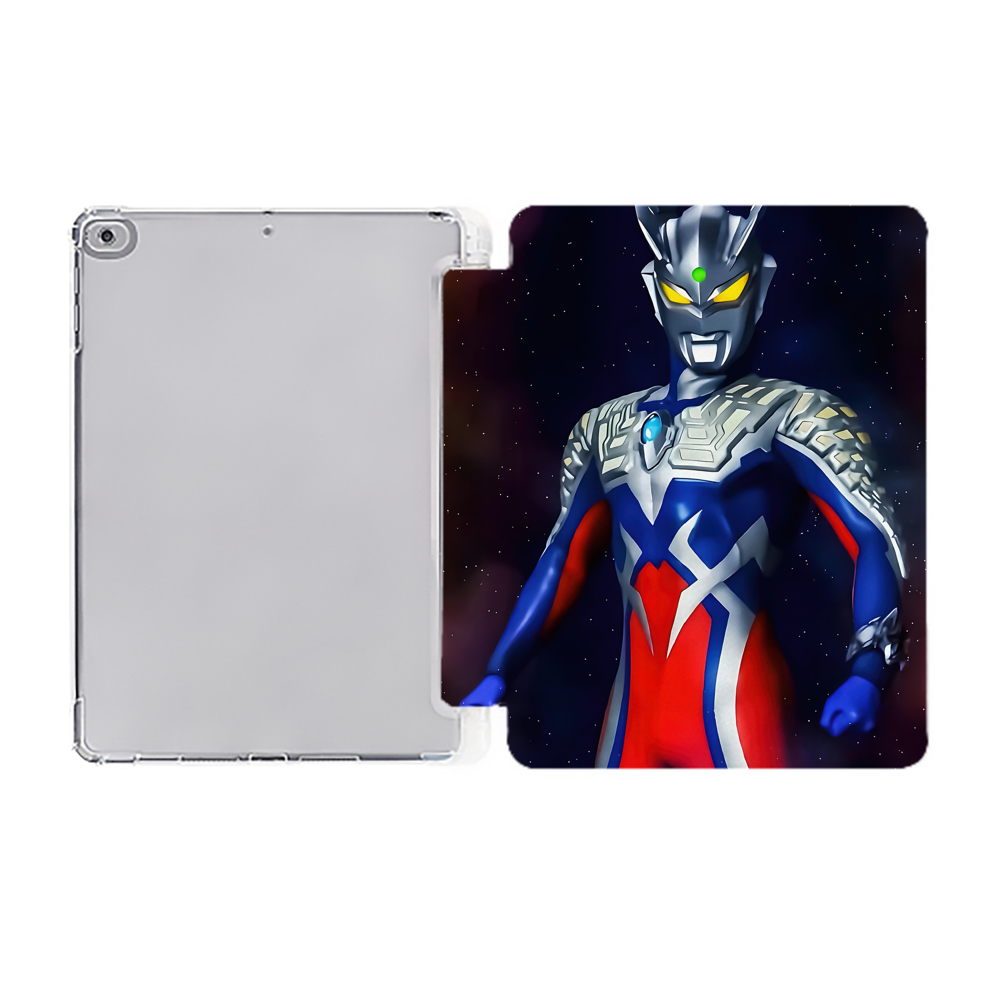 （画像用） ウルトラマン Ultraman IPad ケース ペン収納付き 三つ折りスタンド PUレザー×シリコン 対応機種9.5/10.5/10.9インチ